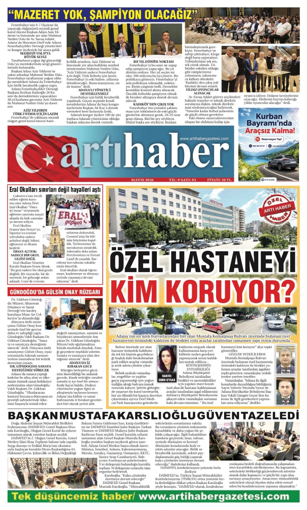 ARTI HABER GAZETESİ 92. SAYI