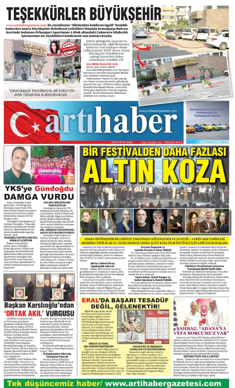 ARTI HABER GAZETESİ 94. SAYI