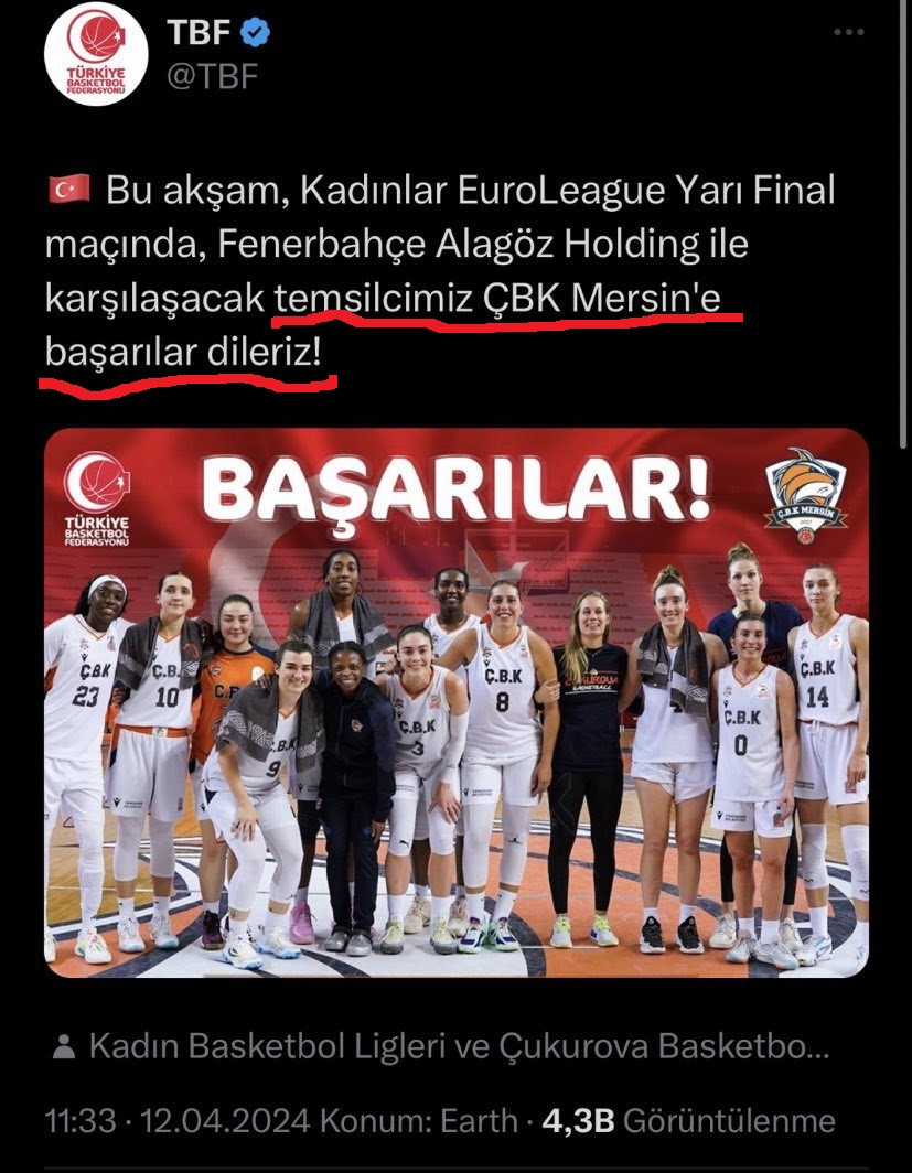 TBF'ye Çukurova Basketbol tepkisi!